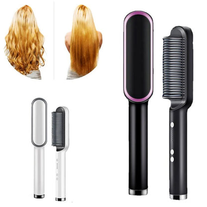 Cepillo Alisador Eléctrico 2 en 1 – Cabello Liso en Minutos