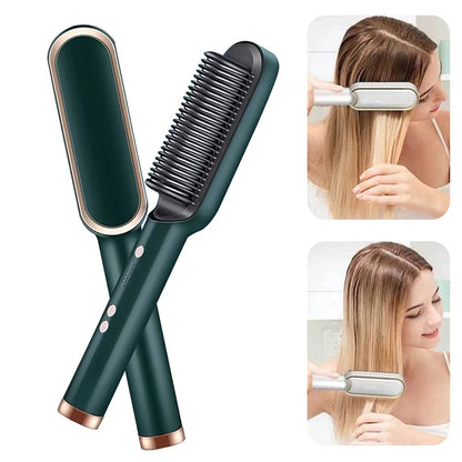 Cepillo Alisador Eléctrico 2 en 1 – Cabello Liso en Minutos